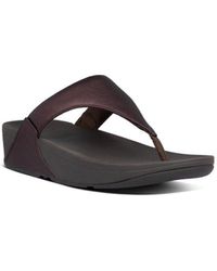 Fitflop - 'lulu Metallic' Leather Toe Post Sandals - Lyst