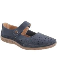 Boulevard - Wide Fitting Touch Fastening Perforated Bar Shoes - Lyst