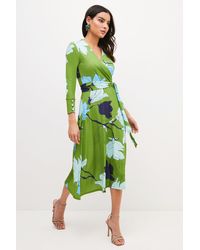 Karen Millen - Petite Printed Floral Jersey Midi Dress - Lyst
