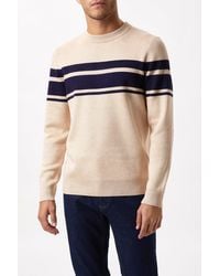 Burton - Premium Chest Stripe Knitted Crew Neck - Lyst