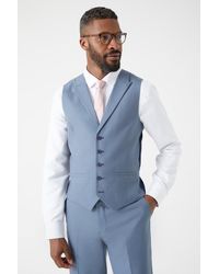 Burton - Slim Fit Blue Waistcoat - Lyst