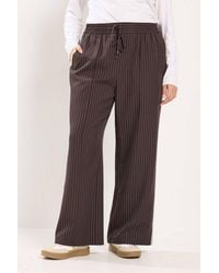 Yours - Pinstripe Wide Leg Trousers - Lyst