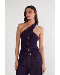Nasty Gal - Denim Asymmetric Top - Lyst