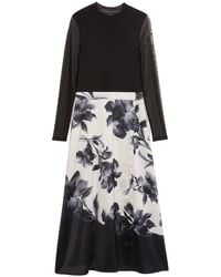 Ted Baker - Selnaa Long Sleeve Crew Neck Regular Fit Midi Dress - Lyst