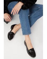 Dorothy Perkins - Wide Fit Black Livia Cleated Sole Loafers - Lyst