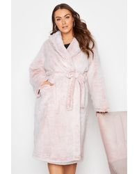 Yours - Shawl Collar Dressing Gown - Lyst