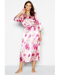 DEBENHAMS - Floral Print Long Wrap Dress - Lyst