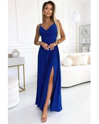 Love Lace - Glitter Sleeveless Elegant Maxi Dress With Slit - Lyst