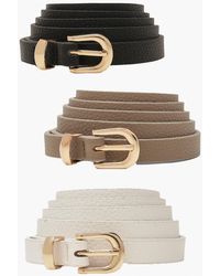 Boohoo - Plus Skinny Belts 3 Pack - Lyst