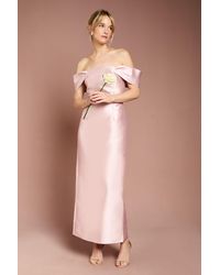 Coast - Honoured Twill Bardot Column Midi Bridesmaid Dress - Lyst