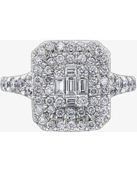 T.H.Baker - 18Ct 1.00Ct Multi-Cut Diamond Mosaic Cluster Ring 30111Wg/100-18 - Lyst