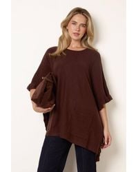 Blue Vanilla - Sleeveless Round Neck Poncho - Lyst