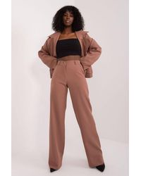 Love Lace - Elegant High Rise Straight Fabric Trousers - Lyst