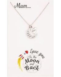 T.H.Baker - Sentiments Mum Moon & Love Heart Pendant 17394 - Lyst