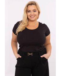 Love Lace - Plus Size Cotton Elastane Casual T-Shirt - Lyst