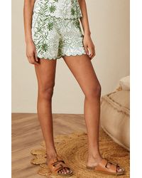 Monsoon - Print And Embroidered Shorts - Lyst