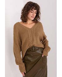Love Lace - Textured V Neck Long Sleeve Jumper Sweater - Lyst