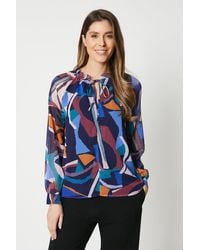 PRINCIPLES - Multi Abstract Tie Neck Top - Lyst