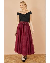 Yumi' - Mesh Heart Print Tulle Skirt - Lyst