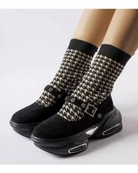 Love Lace - Elegant Peplite Slip On Ankle Boots With Round Toe Rubber Sole - Lyst