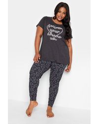 Yours - 'follow Your Dreams' Printed Pyjama Set - Lyst