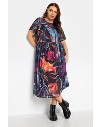Yours - Printed Mesh Dress - Lyst