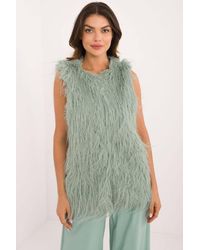 Love Lace - Casual Faux Fur Polyester Vest With Hook - Lyst