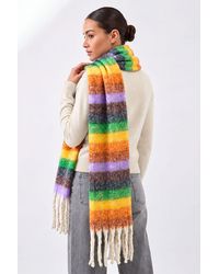 SARTA - Heavyweight Winter Scarf Colourful Stripes Tasseled Shawl - Lyst