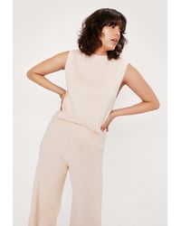 Nasty Gal - Knitted Sweater Vest And Wide Leg Pants Set - Lyst