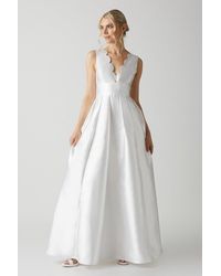 Coast - Scallop Neck Twill Wedding Dress - Lyst