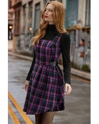 Joe Browns - Rita Check Buckle Detail Mini Dress - Lyst