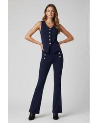 Stylewise - Button Waistcoat Top & Wide Leg Trouser Co-Ord Set - Lyst