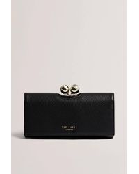 Ted Baker - Rose Detail Leather Large Bobble Purse - Lyst