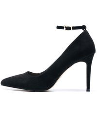 Novo - Black 'isiro' Ankle Strap Heeled Court Shoes - Lyst