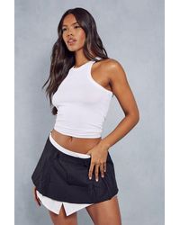 MissPap - Contrast Underlayer Pleated Mini Skirt - Lyst