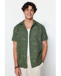 WOVCOR - Regular Fit Short Sleeve Printed Open Collar Shirt - Lyst