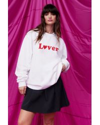 Nasty Gal - Lover Oversized Graphic Sweatshirt - Lyst