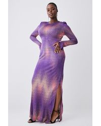 Karen Millen - Plus Size Mirrored Knitted Maxi Column Dress - Lyst