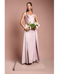 Coast - Honoured Sleeveless Cowl Neck Satin Maxi Bridesmaid Dress - Lyst