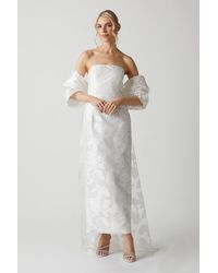 Coast - Removable Cape Jacquard Organza Wedding Dress - Lyst