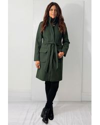 Cutie London - Green Classic Belted Smart Coat - Lyst