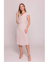 Love Lace - Flared Short Sleeve A-Line Dress With Zip - Lyst