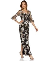Adrianna Papell - Embroidered Column Gown - Lyst