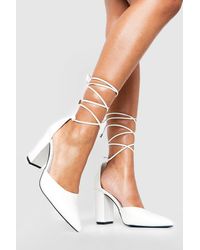 Boohoo - Wide Fit Lace Up Court Shoe - Lyst