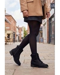 Spot on - Wide Fit Lace-Up Ankle Boot With Cushioned Collar & Low Heel - Lyst