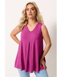 Yours - Pleated Front Vest Top - Lyst