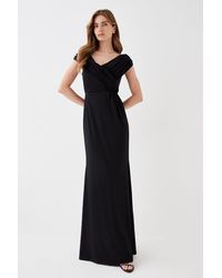 Coast - Ruched Bardot Fishtail Slinky Jersey Gown - Lyst