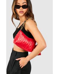 Boohoo - Quilted Chain Shoulder Bag - Lyst