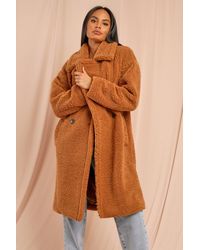 MissPap - Oversized Teddy Faux Fur Coat - Lyst