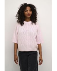 Kaffe - Katella Half Sleeve Hole Knit Pullover - Lyst